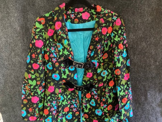 Amazing 60s bright floral coat - image 2