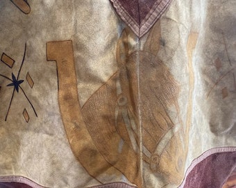 Lined Painted Leather Poncho - Etsy Lined Painted Leather Poncho - Etsy