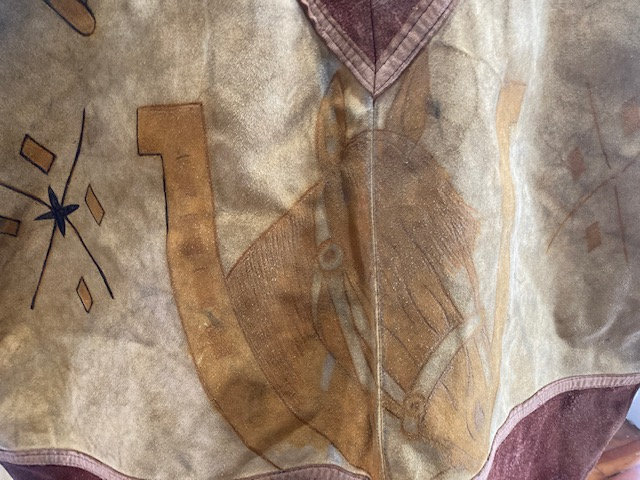ジャケット・アウター vintage hand paint leather poncho Vintage 80s Punk Hand Paint Splatter Leather Jacket Size
