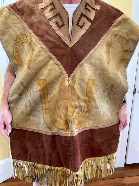 Lined Painted Leather Poncho - Etsy Lined Painted Leather Poncho - Etsy