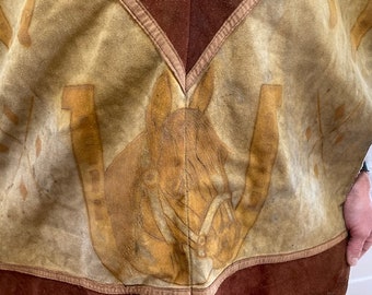 Lined Painted Leather Poncho - Etsy