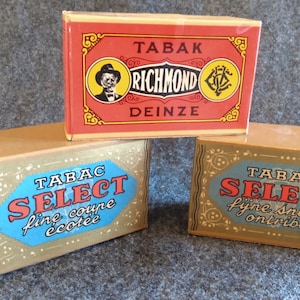 Three Vintage Belgian Tobacco Boxes