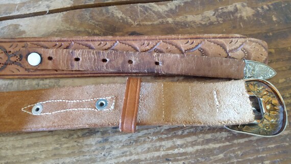 Ranchcraft Western Tooled Leather Belt - image 5