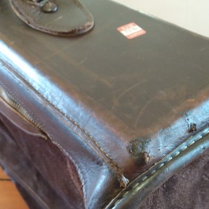 Brown Leather and Suede Suitcase image 7