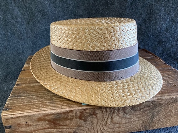 Dobbs Italy Straw Boater Hat 7 1/4