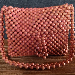 Pink Wooden Bead Purse