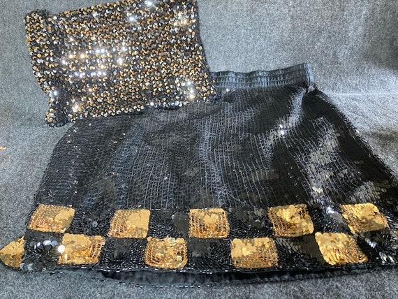 Sequin tube top and skirt - image 1