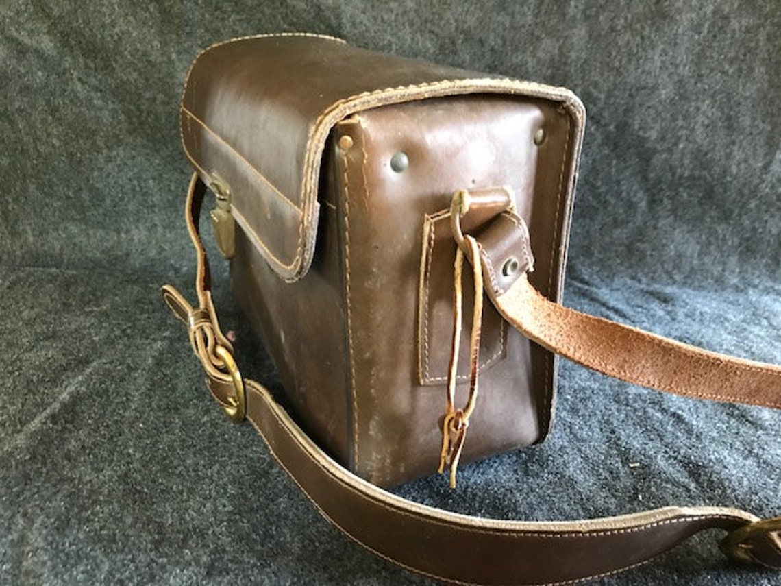 Vintage Leather Camera Bag Etsy