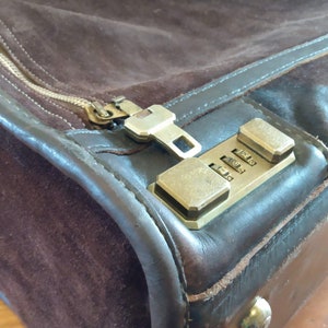 Brown Leather and Suede Suitcase image 4