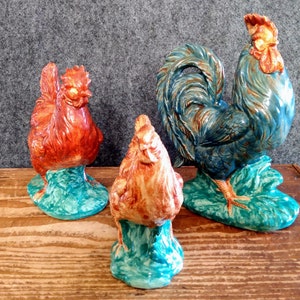 Mid-century Three Ceramic Chickens
