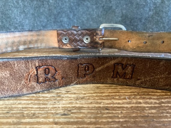 Tooled leather belt "R.P.M." - image 4