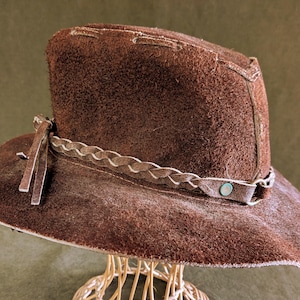 Vintage 1970’s Boho-Hippy Leather Hat 70 main image 4