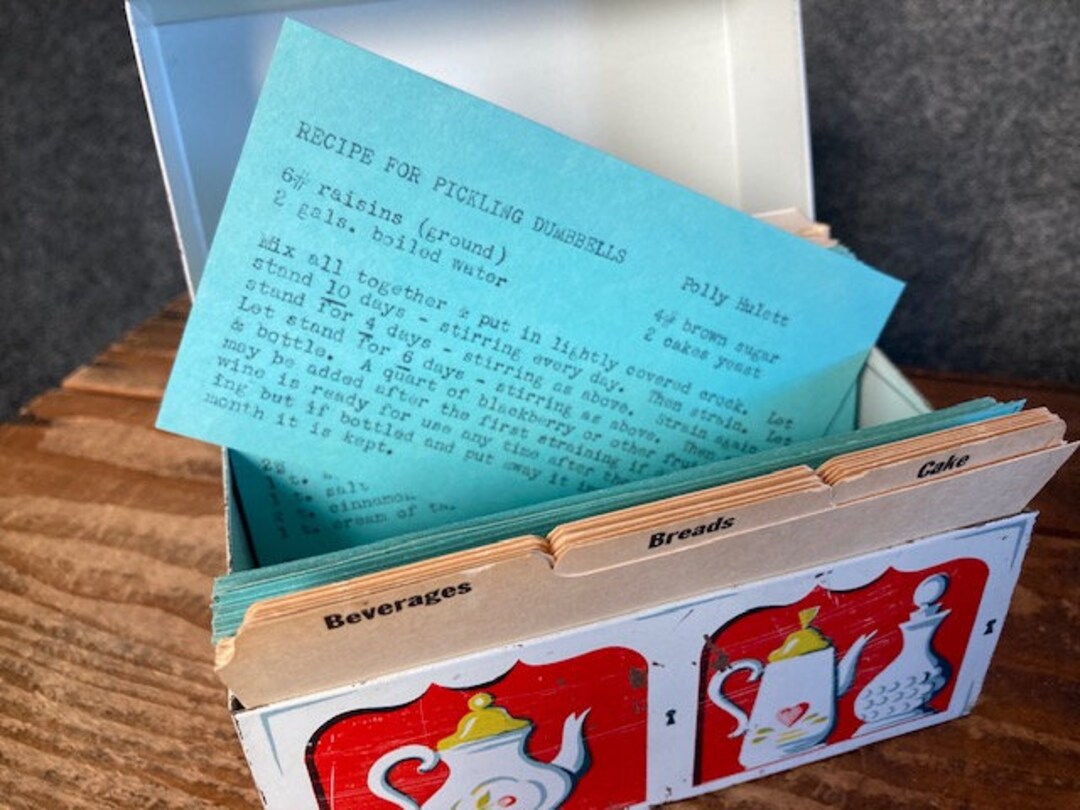 Cool Vintage Recipe Box With Recipes Etsy