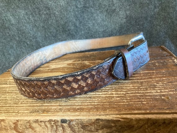 Tooled leather belt "R.P.M." - image 1
