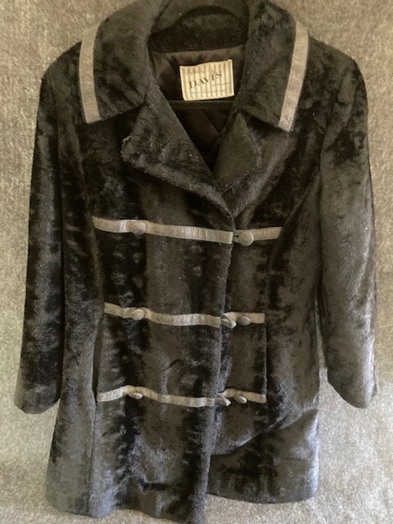 Mid-century black fur and leather coat - image 2