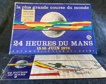 RARE original 24 Heures du Mans 1974 poster