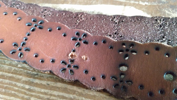 Punched Leather Hippie Belt - image 3