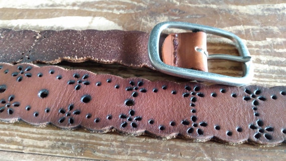 Punched Leather Hippie Belt - image 4