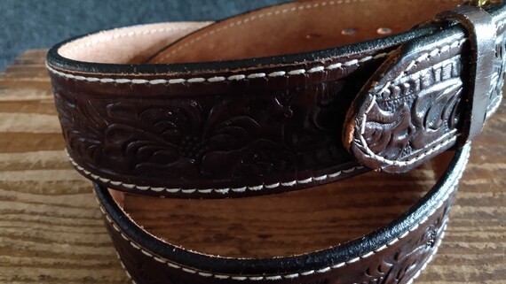 Justin Tooled Leather Belt - image 2