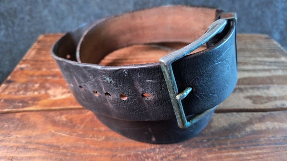 Tooled Leather Belt with Flowering Vine - image 1