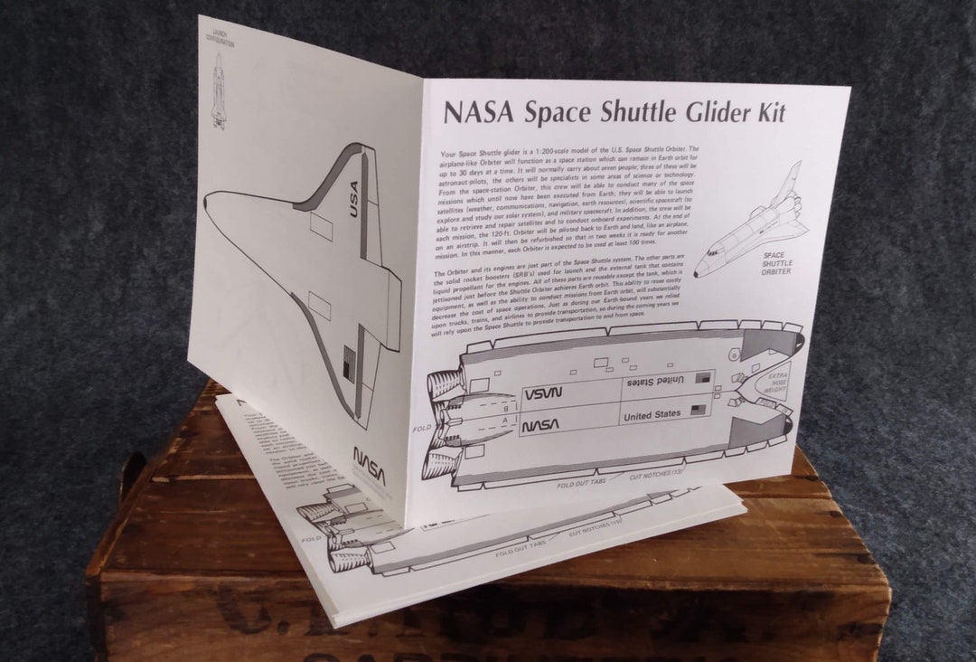 WHOA NASA Space Shuttle Glider Kits Etsy