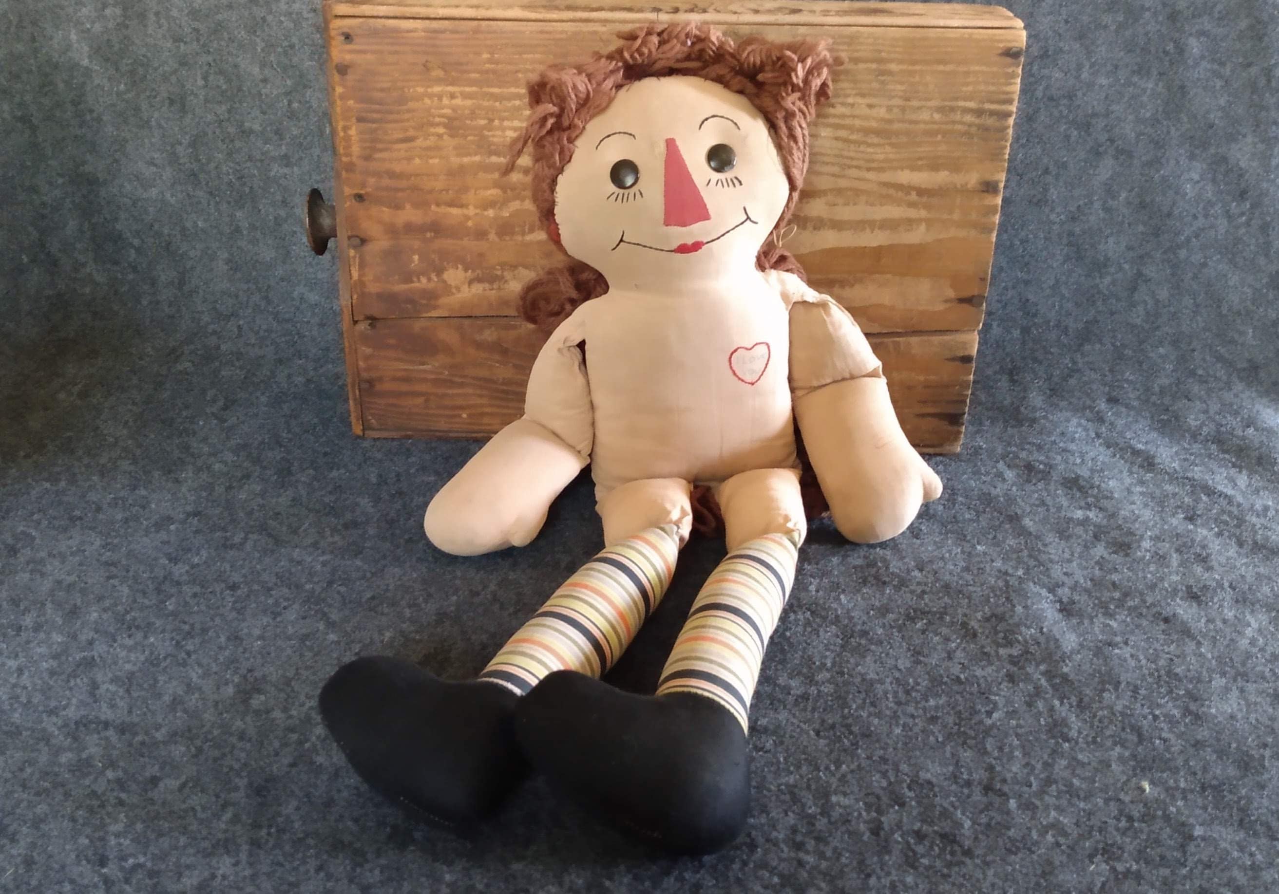 RARE brown hair Raggedy Ann Doll