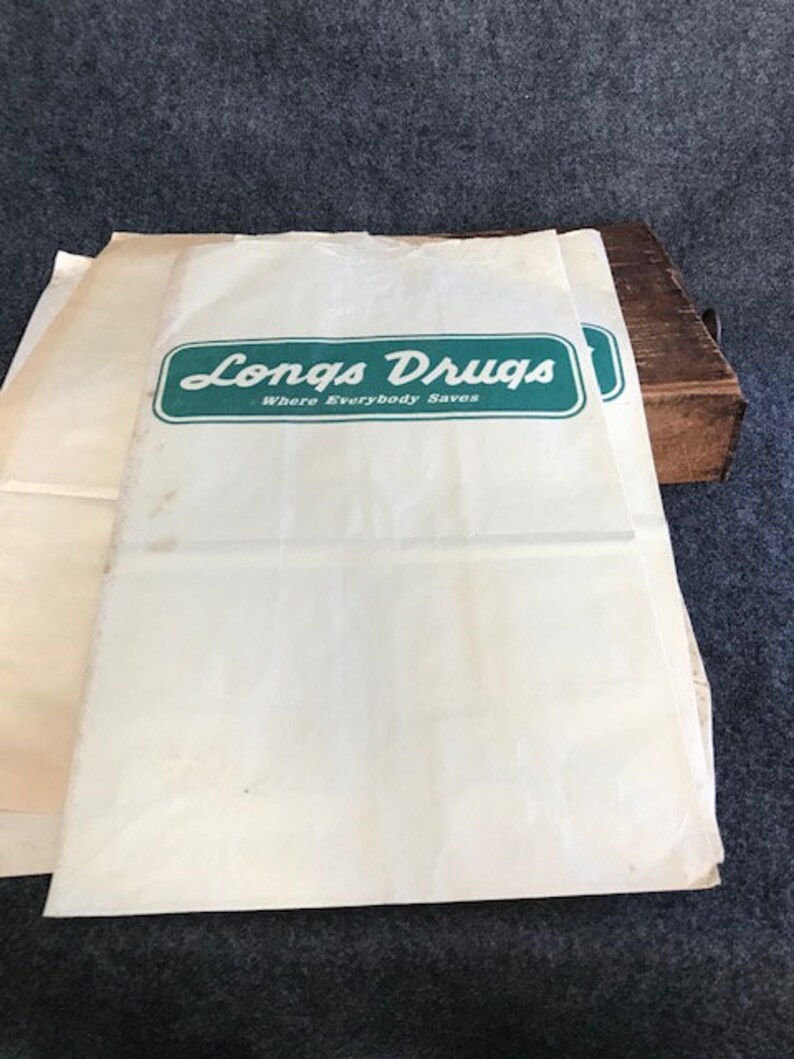 Longs Drugs vintage shopping bags Etsy