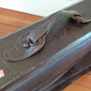 Brown Leather and Suede Suitcase image 3