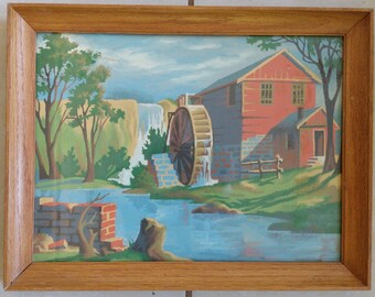 Paint by Number Watermill Painting