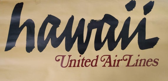 ORIGINAL 60s Vintage United Airlines Hawaii Poster - Etsy