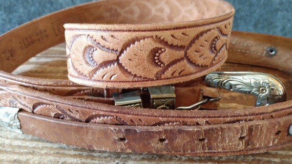 Ranchcraft Western Tooled Leather Belt - image 3