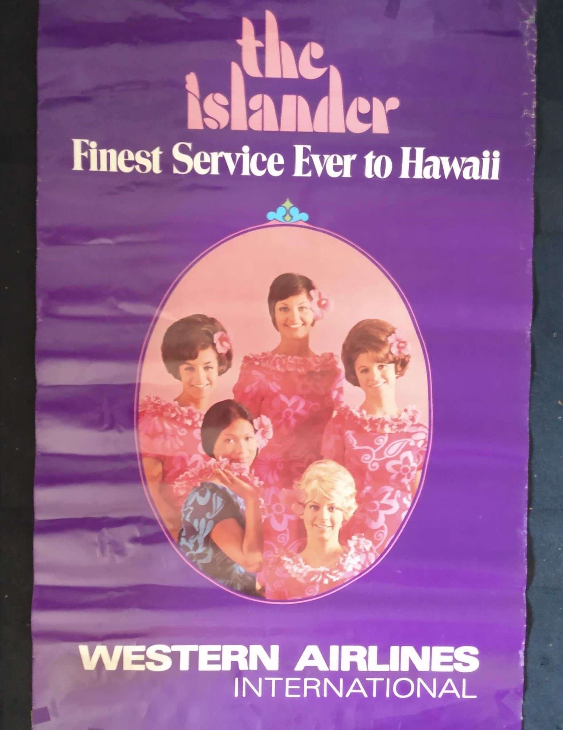 Western 航空 ビンテージ ハワイアン オリジナル ポスター エアライン RARE Original Western Airlines Hawaii Poster - Etsy