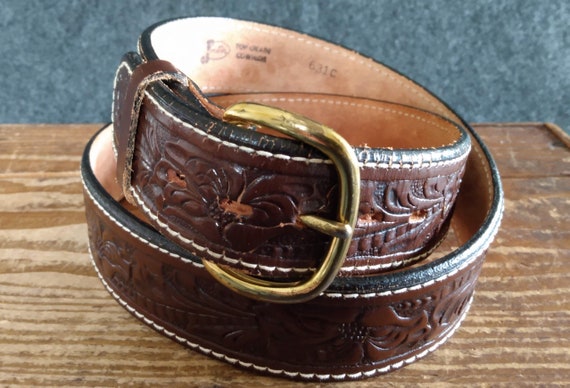 Justin Tooled Leather Belt - image 1