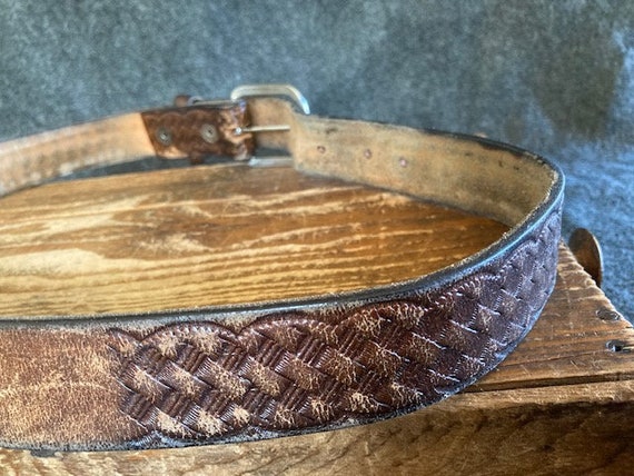 Tooled leather belt "R.P.M." - image 5