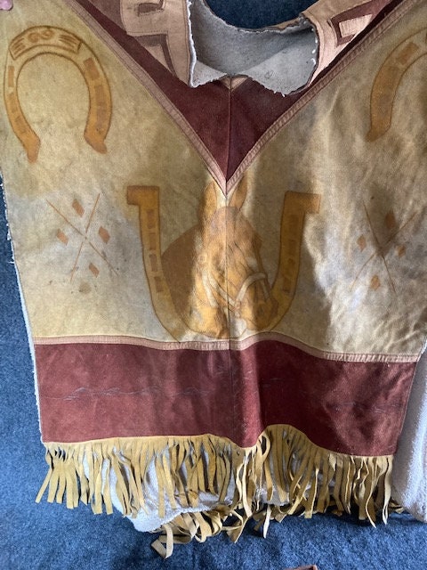 Lined Painted Leather Poncho - Etsy Lined Painted Leather Poncho - Etsy