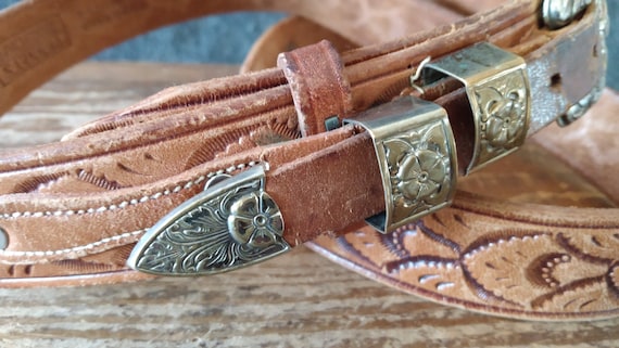 Ranchcraft Western Tooled Leather Belt - image 2
