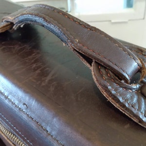Brown Leather and Suede Suitcase image 8