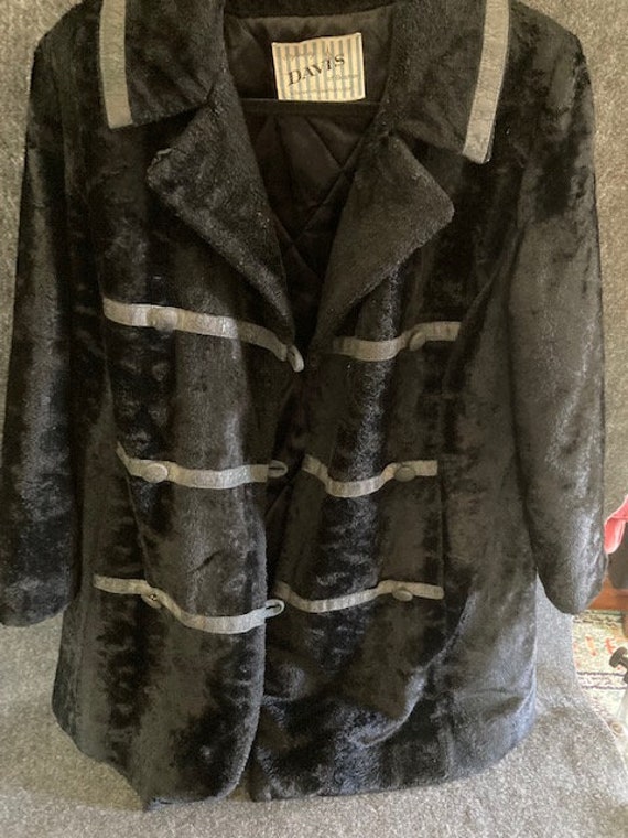 Mid-century black fur and leather coat - image 8