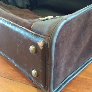 Brown Leather and Suede Suitcase image 6