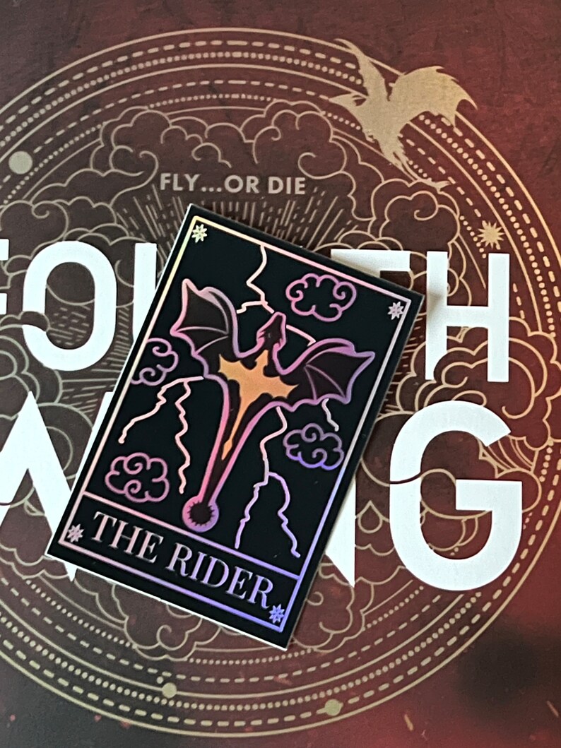 Fourth Wing Inspired Holographic Sticker - 'the Rider' - Etsy