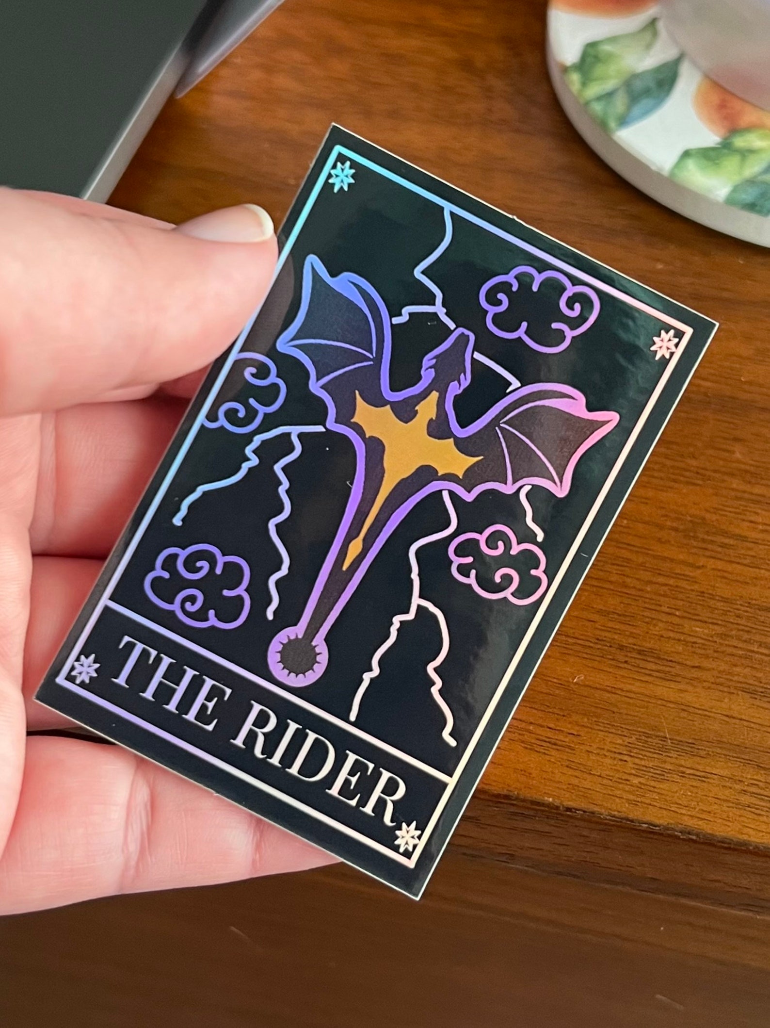 Fourth Wing Inspired Holographic Sticker - 'the Rider' - Etsy