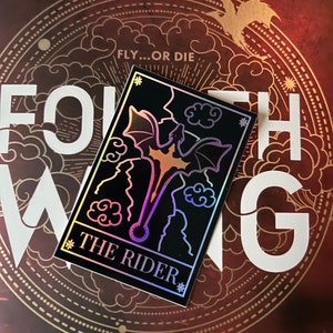 Fourth Wing Inspired Holographic Sticker - 'the Rider' - Etsy