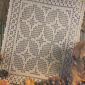 Geometric Filet Crochet Mat PDF vintage charted crochet pattern digital download
