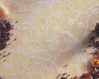 Swallow Birds Filet Crochet PDF vintage charted crochet pattern digital download