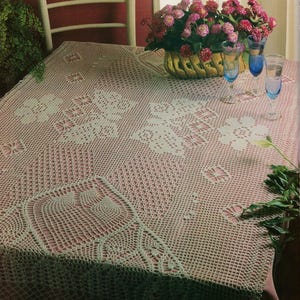 Country Pride table cloth crochet pattern PDF digital download, a challenge for the expert crocheter