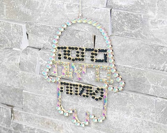 Luxurious Jewish Wall Hanging Decor Hamsa-Home Ornament.Set with Crystals(AB, Black)