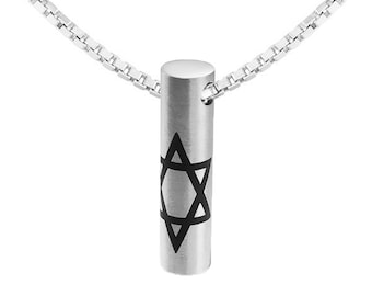 Collana Stella di David in PVD nero: pendente Stella di David in acciaio inossidabile - Italia