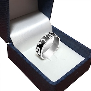 925 Sterling Silver Ring &quot;May God bless you and keep you&quot;, God Bless You Ring