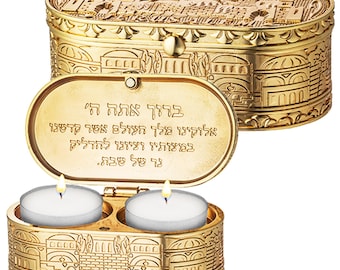 Candlesticks Travel Box Size (4x9cm),  Modern Shabbat Candlestick
