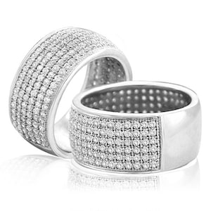 925 sterling silver&quot;solitaire&quot; ring for men/women set with white crystal